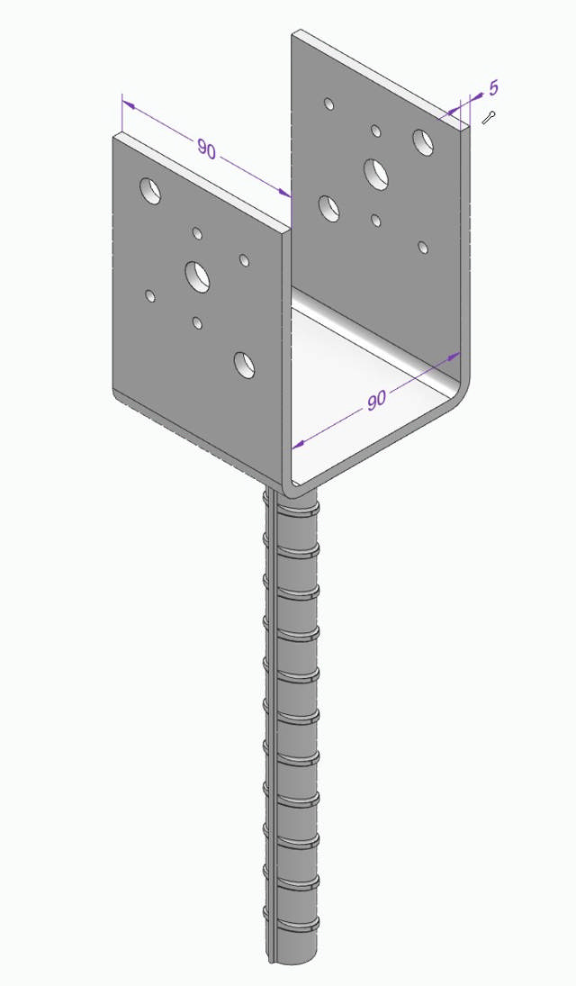 STOLPESKO U 90X90 FZV