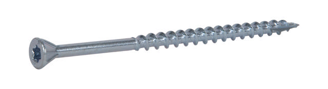Chipboard screw for wooden joists, TX drive, bright zinc plated