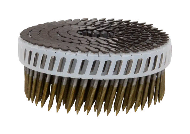 Panelspik coil 15°, plastbandad A4, RAL 8004 Kopparbrun