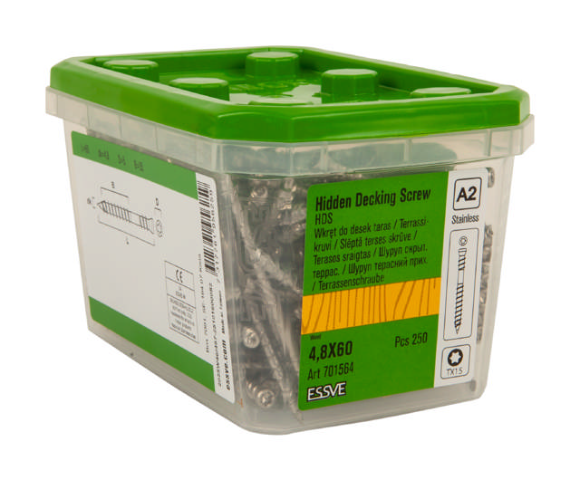 WKRĘT TARASOWY HDS NN DO UKRYTEJ INSTALACJI, STAL NIERDZEWNA A2