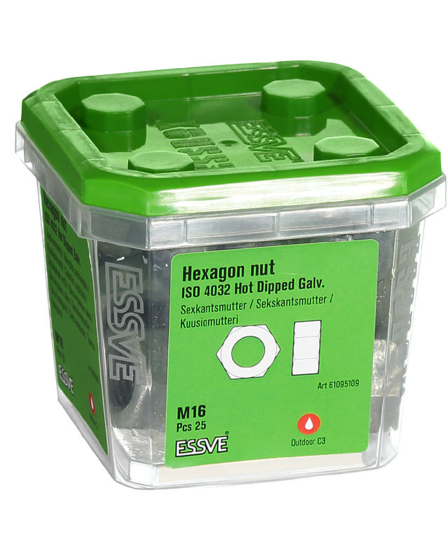 HEXAGON NUT ISO 4032 M16 HDG