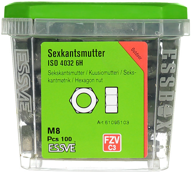 HEXAGON NUT ISO 4032 M8 HDG
