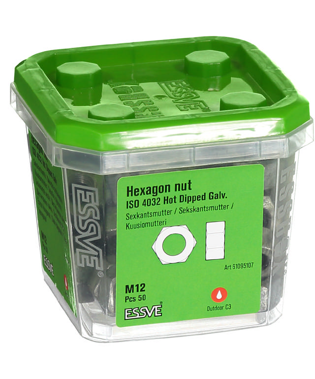 HEXAGON NUT ISO 4032 M12 HDG