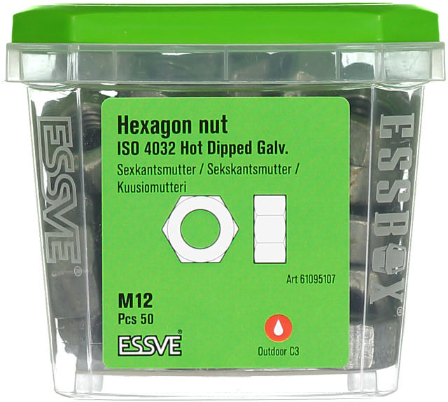 HEXAGON NUT ISO 4032 M12 HDG