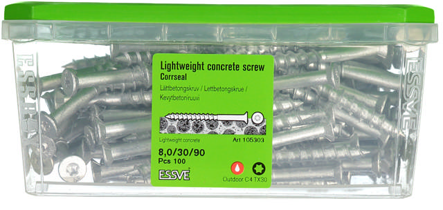 LETTBETONGSKRUE SH 8X90 CS -100