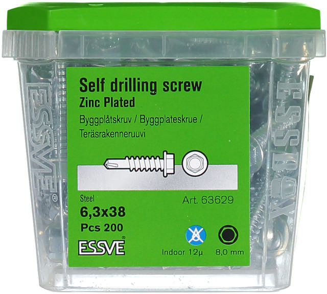 SELFDRILL 6,3X38 HEX HEAD PH2 EZP