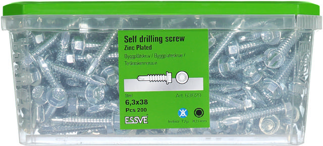 SELFDRILL 6,3X38 HEX HEAD PH2 EZP