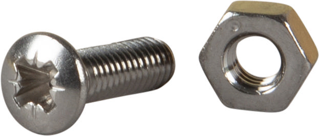 MACHINE SCREW RAISED COUNTERSUNK HEAD WITH NUT, STAINLESS STEEL ACID PROOF A4