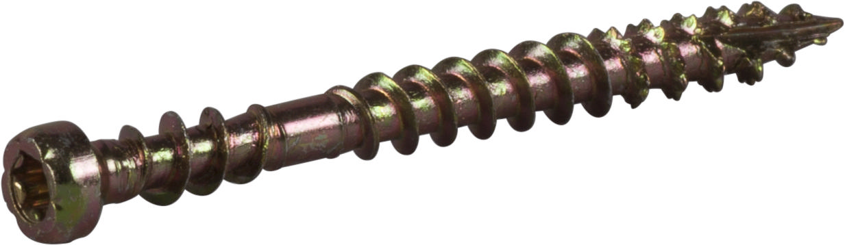MOULDING/BASE/FLOOR SCREW SMALL HEAD FOR WOODEN AND STEEL JOISTS. YELLOW CHROMATE
